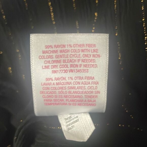 Xhilaration Gauze Tie Back Top XL Black Gold Pinstripe - Picture 9 of 9